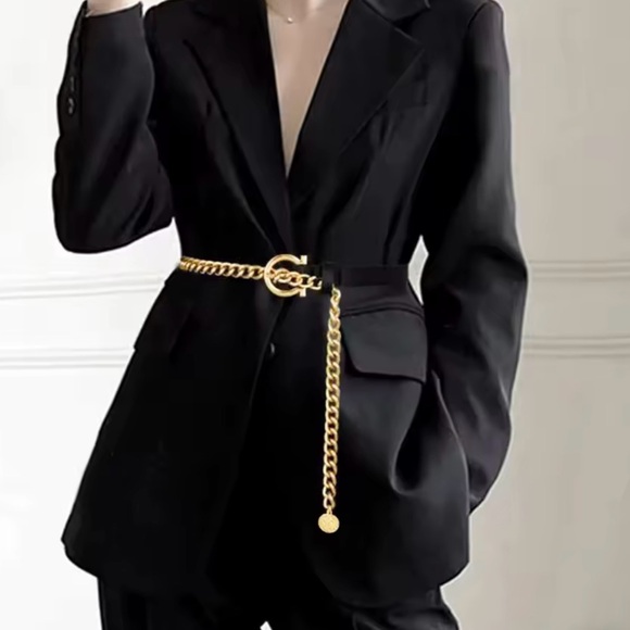 NWT - BELT Chain - Black and Gold Chain Belt - Adjustable - Stylish - Luxury - Picture 7 of 7